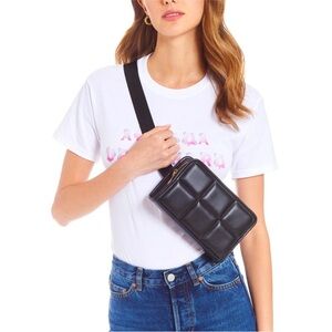 Amanda Uprichard New York black quilted fanny pack